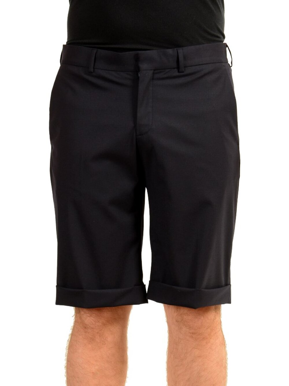 Malo Men's Navy Blue Wool Bermuda Shorts US 32 IT 48